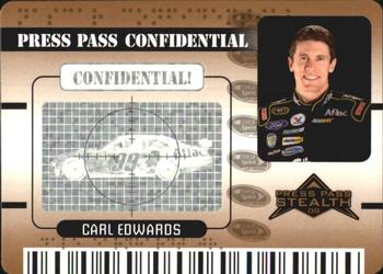 2009 Press Pass Stealth - Press Pass Confidential Confidential! #PC 4 Carl Edwards Front