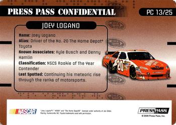 2009 Press Pass Stealth - Press Pass Confidential Confidential! #PC 13 Joey Logano Back