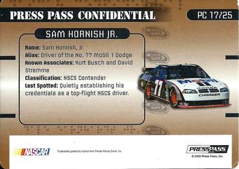 2009 Press Pass Stealth - Press Pass Confidential Confidential! #PC 17 Sam Hornish Jr. Back