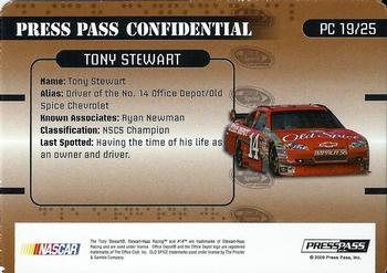 2009 Press Pass Stealth - Press Pass Confidential Confidential! #PC 19 Tony Stewart Back