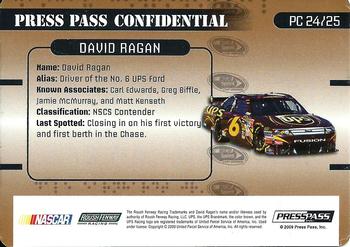 2009 Press Pass Stealth - Press Pass Confidential Confidential! #PC 24 David Ragan Back