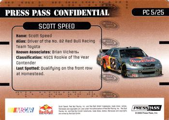 2009 Press Pass Stealth - Press Pass Confidential Confidential! #PC 5 Scott Speed Back