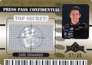 2009 Press Pass Stealth - Press Pass Confidential Top Secret! #PC 4 Carl Edwards Front
