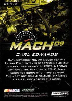 2009 Press Pass Stealth - Mach 09 #M9 6 Carl Edwards Back