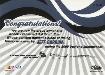 2009 Wheels Main Event - Hat Dance Double #HD-JG Jeff Gordon Back