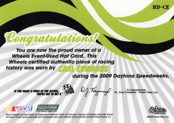 2009 Wheels Main Event - Hat Dance Triple #HD-CE Carl Edwards Back