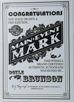 2009 Wheels Main Event - Marks Clubs #NNO Doyle Brunson Back