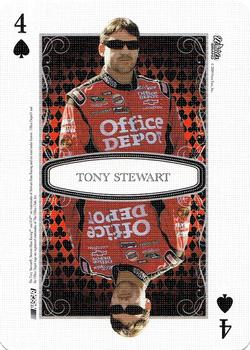 2009 Wheels Main Event - Playing Cards Blue #4♠ Tony Stewart Front