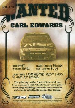 2009 Wheels Main Event - Renegade Rounders Wanted #RR 1 Carl Edwards Back