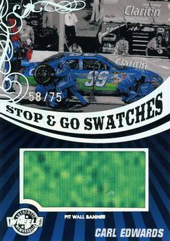 2009 Wheels Main Event - Stop and Go Swatches-Pit Wall Banner-Holofoil #SGB-CE Carl Edwards Front