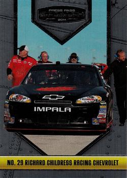 2011 Press Pass Stealth #17 No. 29 Richard Childress Racing Chevrolet Front