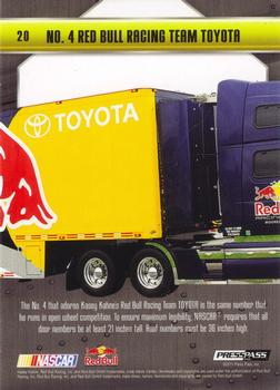 2011 Press Pass Stealth #20 No. 4 Red Bull Racing Team Toyota Back