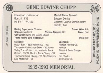 1993 Jags #201 Gene Edwin Chupp Back