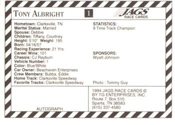 1994 Jags #1 Tony Albright Back