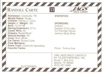 1994 Jags #13 Randall Carte Back