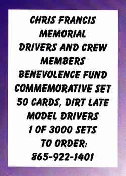 2003 Volunteer Racing Promotions Dirt Trax #NNO Checklist 2 Front
