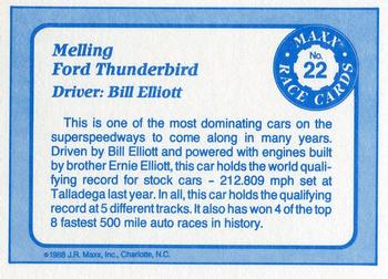 1988 Maxx #22 Bill Elliott's Car Back