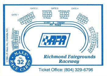 1988 Maxx #32 Richmond Fairgrounds Back