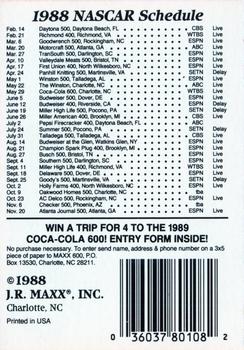 1988 Maxx #36 Checklist 2 Front