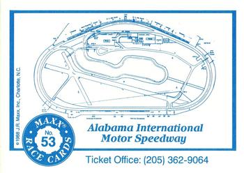 1988 Maxx #53 Alabama Int. Speedway Back