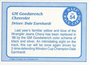 1988 Maxx #54 Dale Earnhardt's Car Back