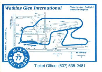 1988 Maxx #77 Watkins Glen Int. Back
