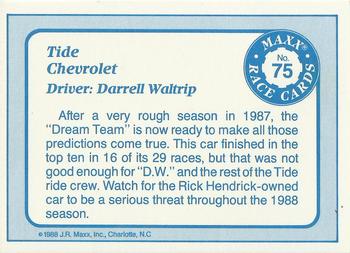 1988 Maxx #75 Darrell Waltrip's Car Back