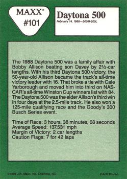 1989 Maxx #101 Daytona 500 Back
