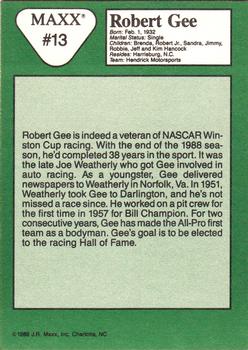 1989 Maxx #13 Robert Gee Back