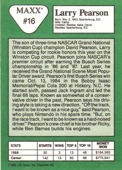 1989 Maxx #16 Larry Pearson Back