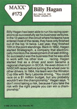 1989 Maxx #173 Billy Hagan Back