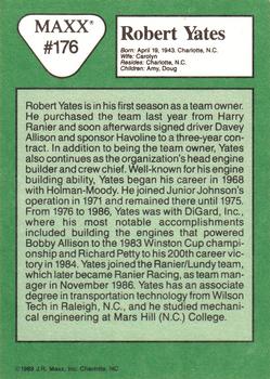 1989 Maxx #176 Robert Yates Back