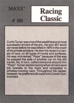 1989 Maxx #188 Curtis Turner Back