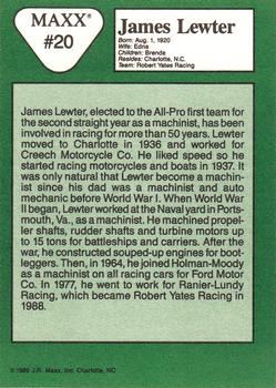 1989 Maxx #20 James Lewter Back