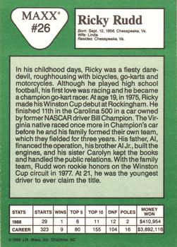 1989 Maxx #26 Ricky Rudd Back