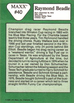 1989 Maxx #40 Raymond Beadle Back