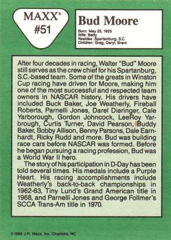 1989 Maxx #51 Bud Moore Back