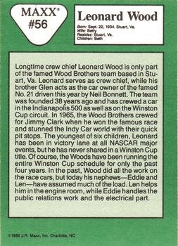 1989 Maxx #56 Leonard Wood Back