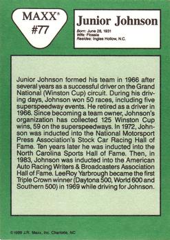 1989 Maxx #77 Junior Johnson Back