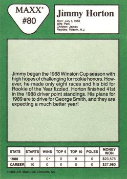 1989 Maxx #80 Jimmy Horton Back