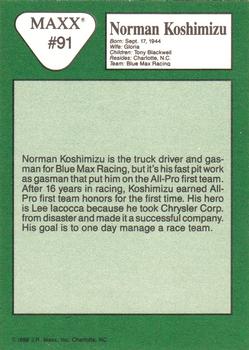 1989 Maxx #91 Norman Koshimizu Back