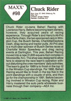 1989 Maxx #98 Chuck Rider Back