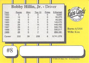 1990 Maxx #8 Bobby Hillin Jr. Back