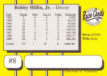 1990 Maxx #8 Bobby Hillin Jr. Back