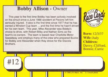 1990 Maxx #12 Bobby Allison Back