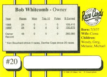 1990 Maxx #20 Bob Whitcomb Back