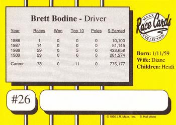 1990 Maxx #26 Brett Bodine Back