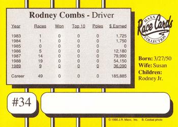 1990 Maxx #34 Rodney Combs Back