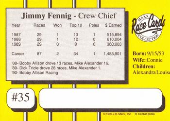 1990 Maxx #35 Jimmy Fennig Back
