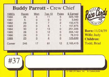 1990 Maxx #37 Buddy Parrott Back
